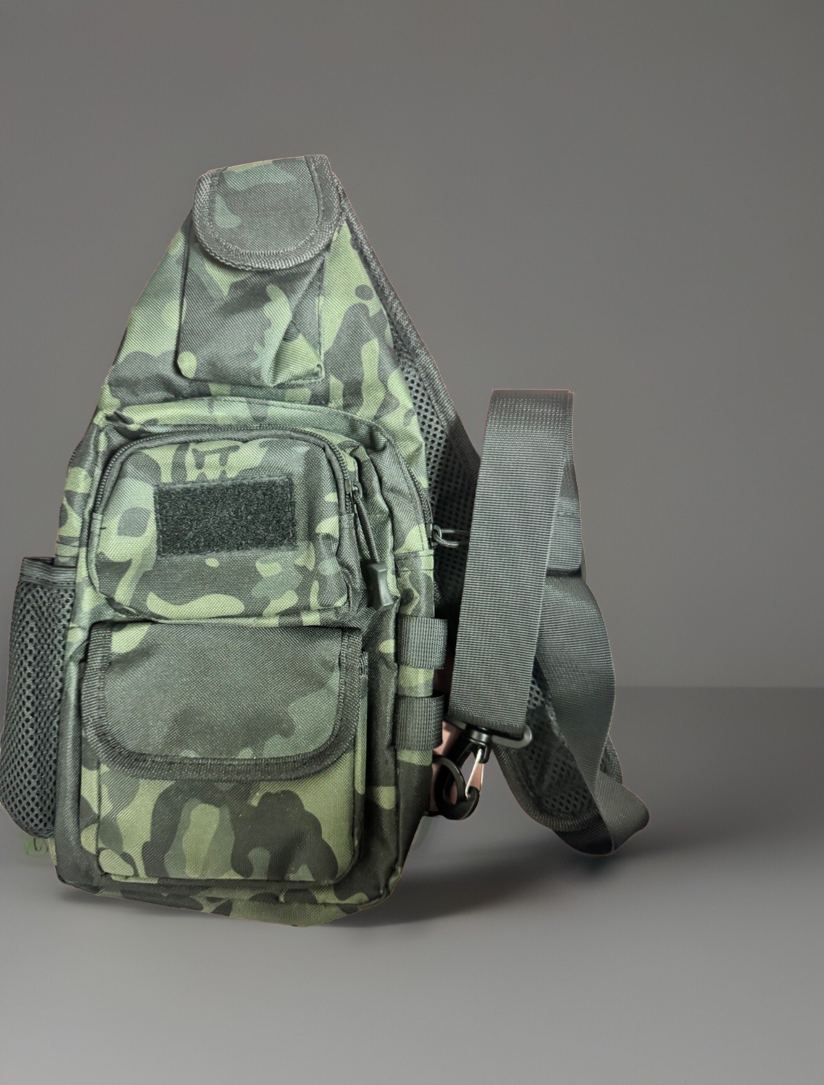 Men’s Camo Printed Sling Backpack Chest Crossbody Travel Shoulder Bag. Comfy!