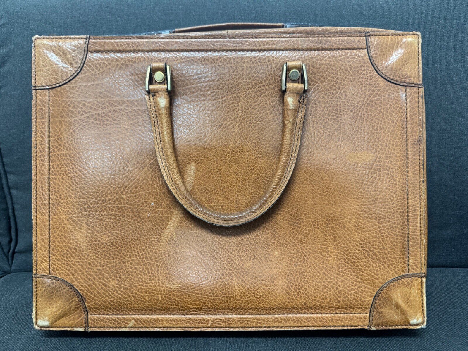 Pedro Munoz boutique Spain rare leather mens briefcase travel bag sp