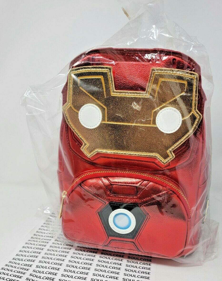 NEW Loungefly Marvel Iron Man Light Up Mini Backpack Metallic