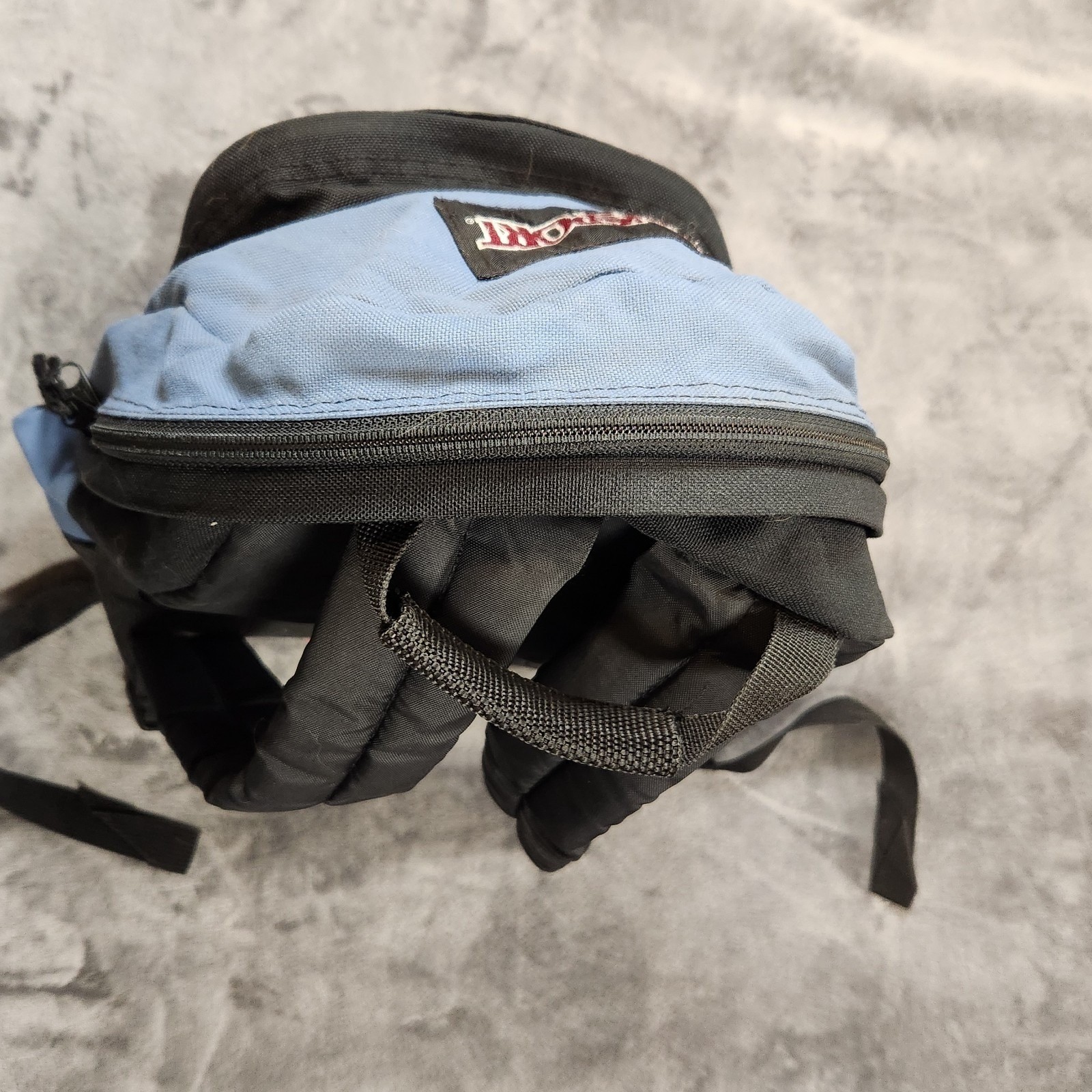 Jansport Backpack Thick Rubber Tire Bottom Blue Bookbag Vintage 90s Y2K