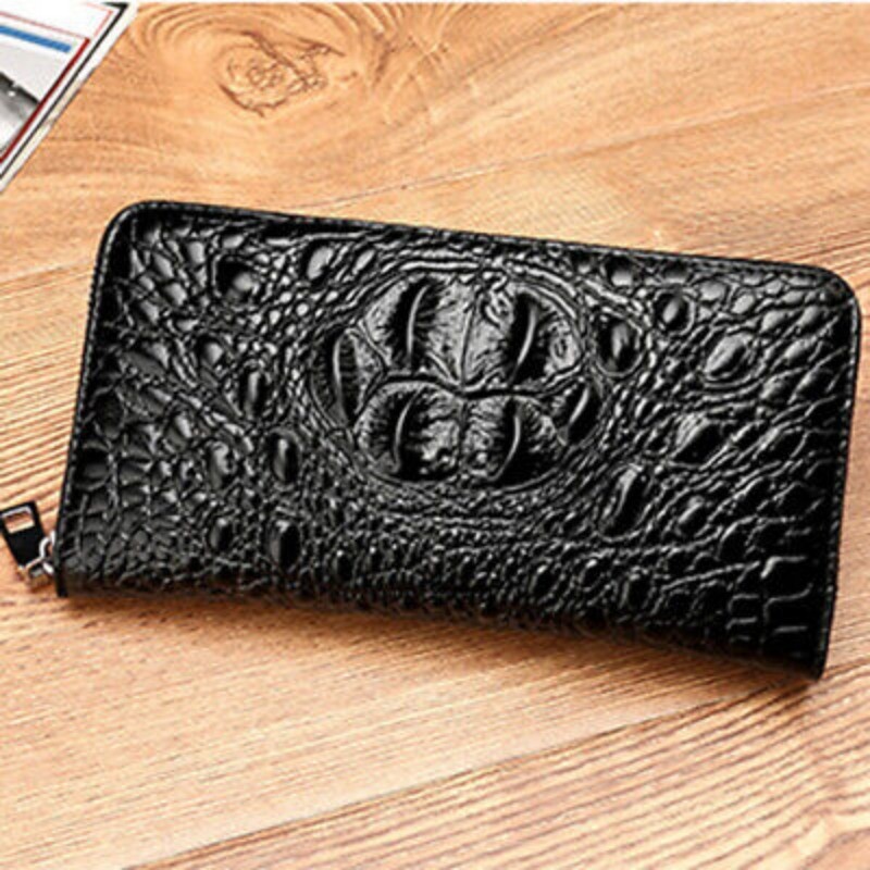 Men’s Leather Crocodile Pattern Sling Shoulder Bag Crossbody Bags Clutch Wallet