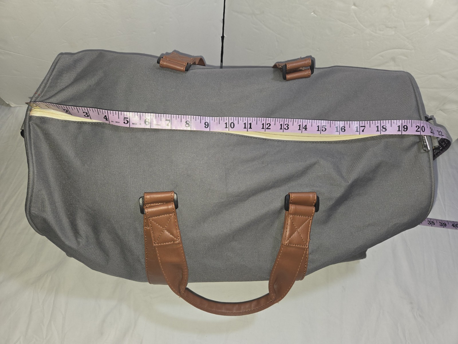 Herschel Supply Co. Mens Double Handle Zip Top Canvas Duffel Bag Gray