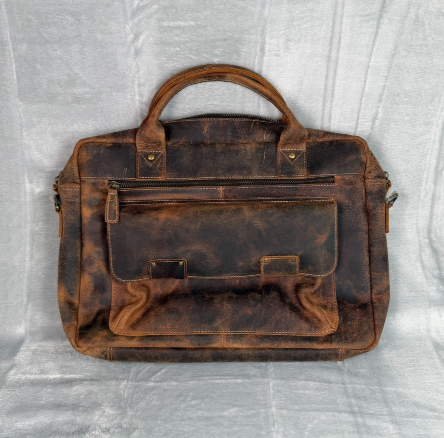NEW Carbon 2 Cobalt Bag Brown Leather Briefcase Messenger Laptop Seasoned Rugged