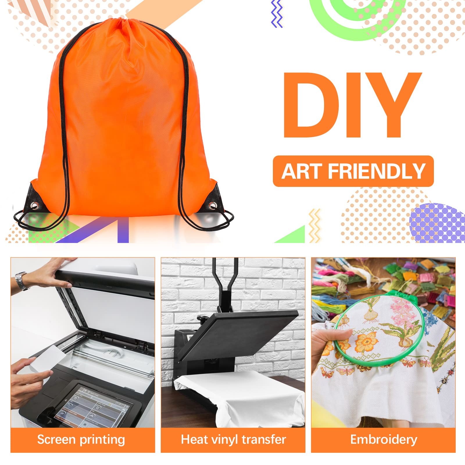 400 Pcs Drawstring Backpack Bulk Draw String Bags Cinch Bag Sackpack for Home…
