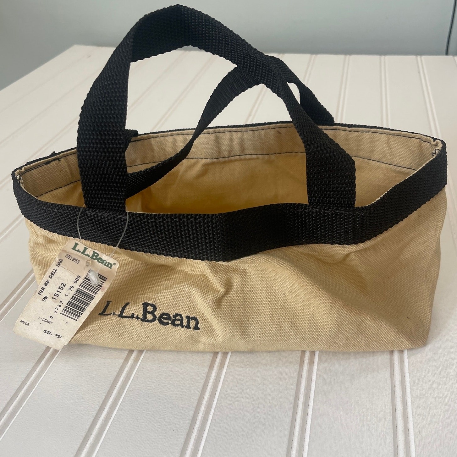 NWT Vintage LL Bean Four Box Shot Shell Bag Canvas Mini Tote RARE