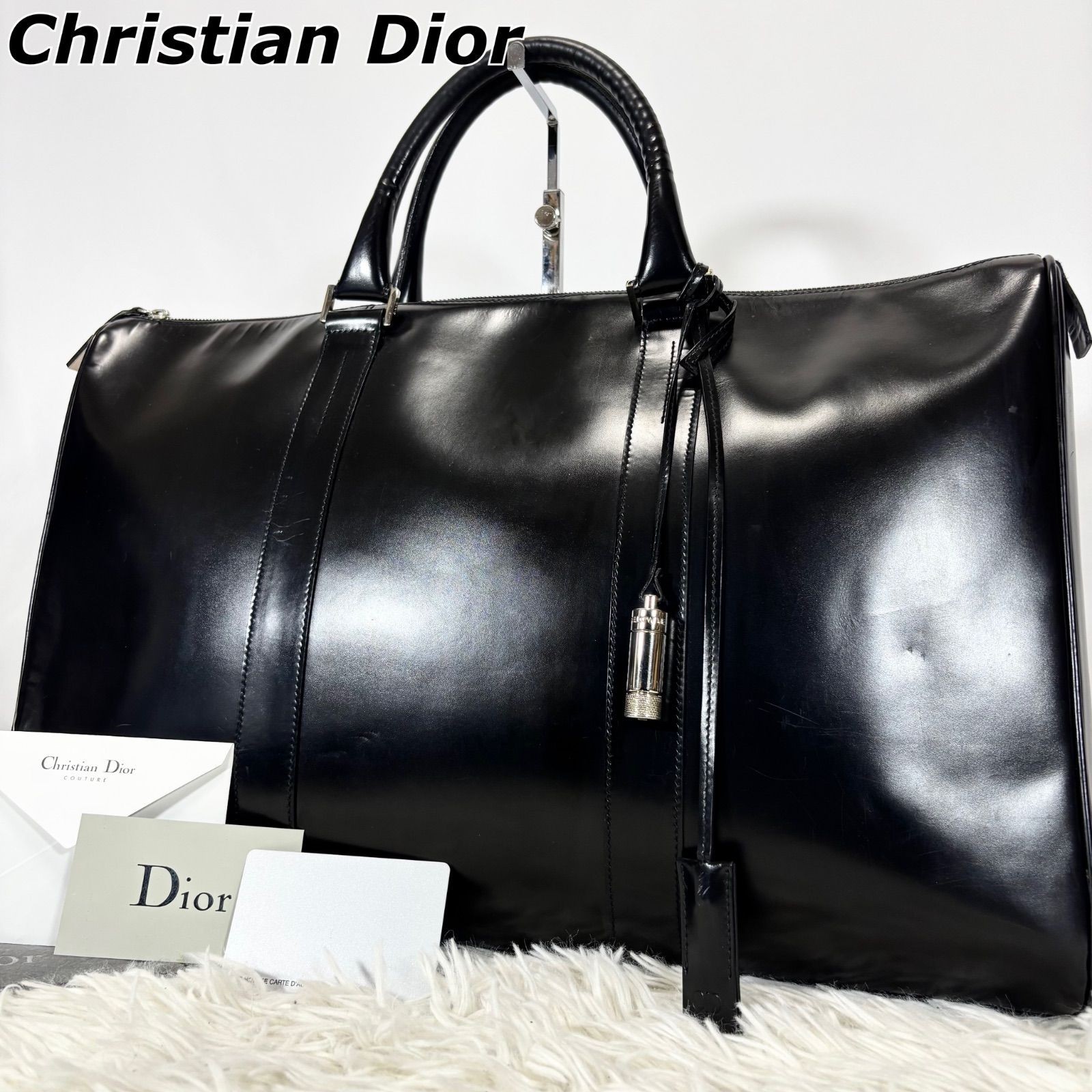 Christian Dior Leather Business Bag With Key Made in Italy From Japan