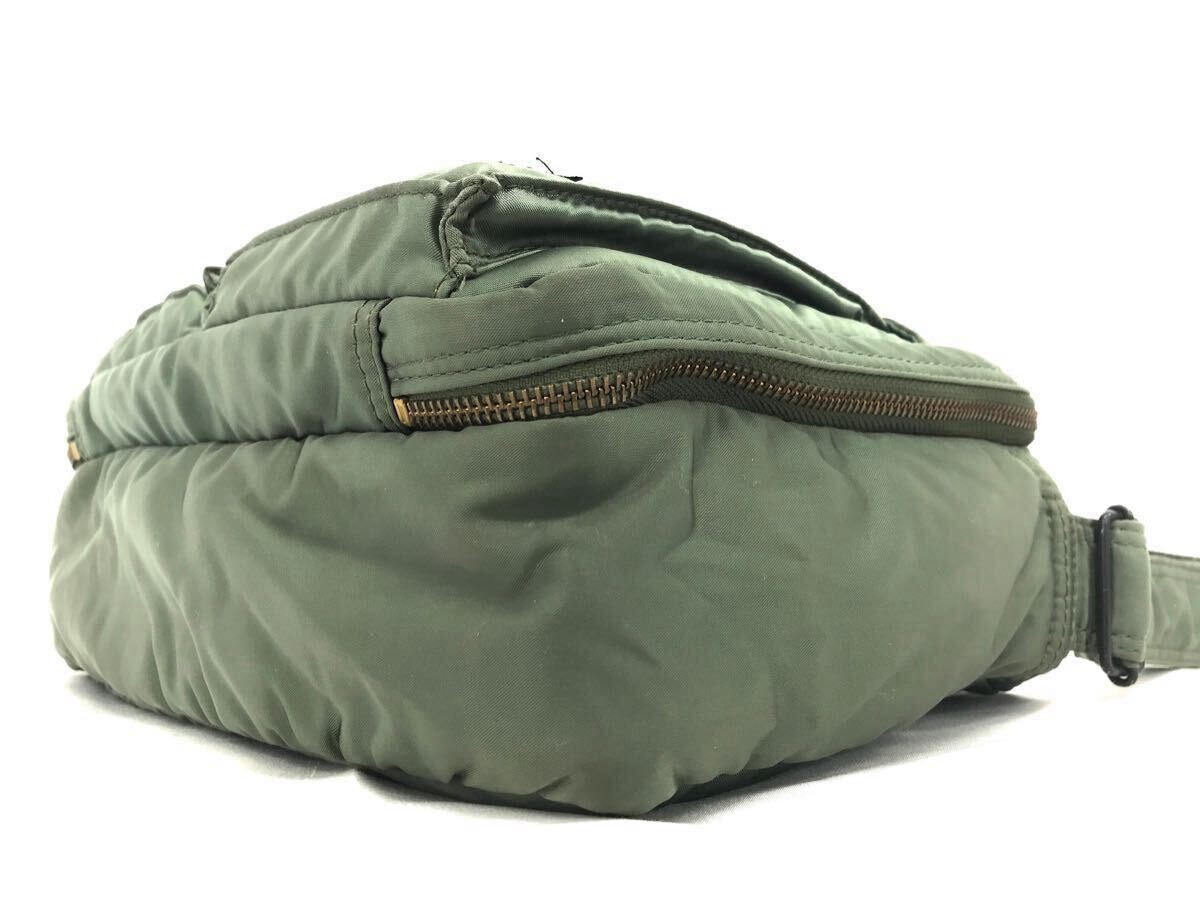 PORTER Yoshida Kaban Tanker Shoulder Bag Khaki Green Orange 30cm x 20cm x 10cm