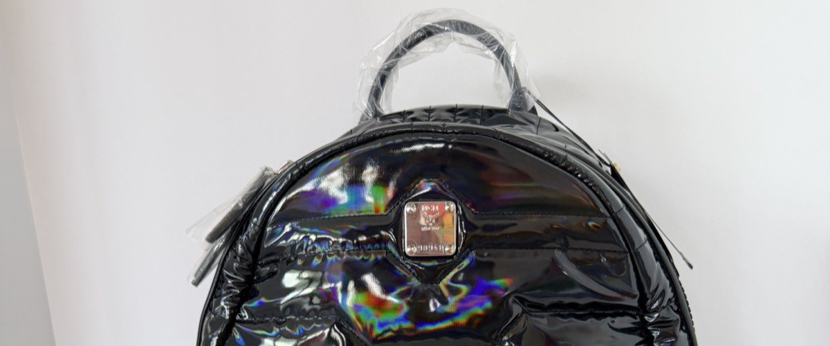 MCM Black Patent Quilted Backpack MMK AAVE19 BK001 NWT Authentic Rare