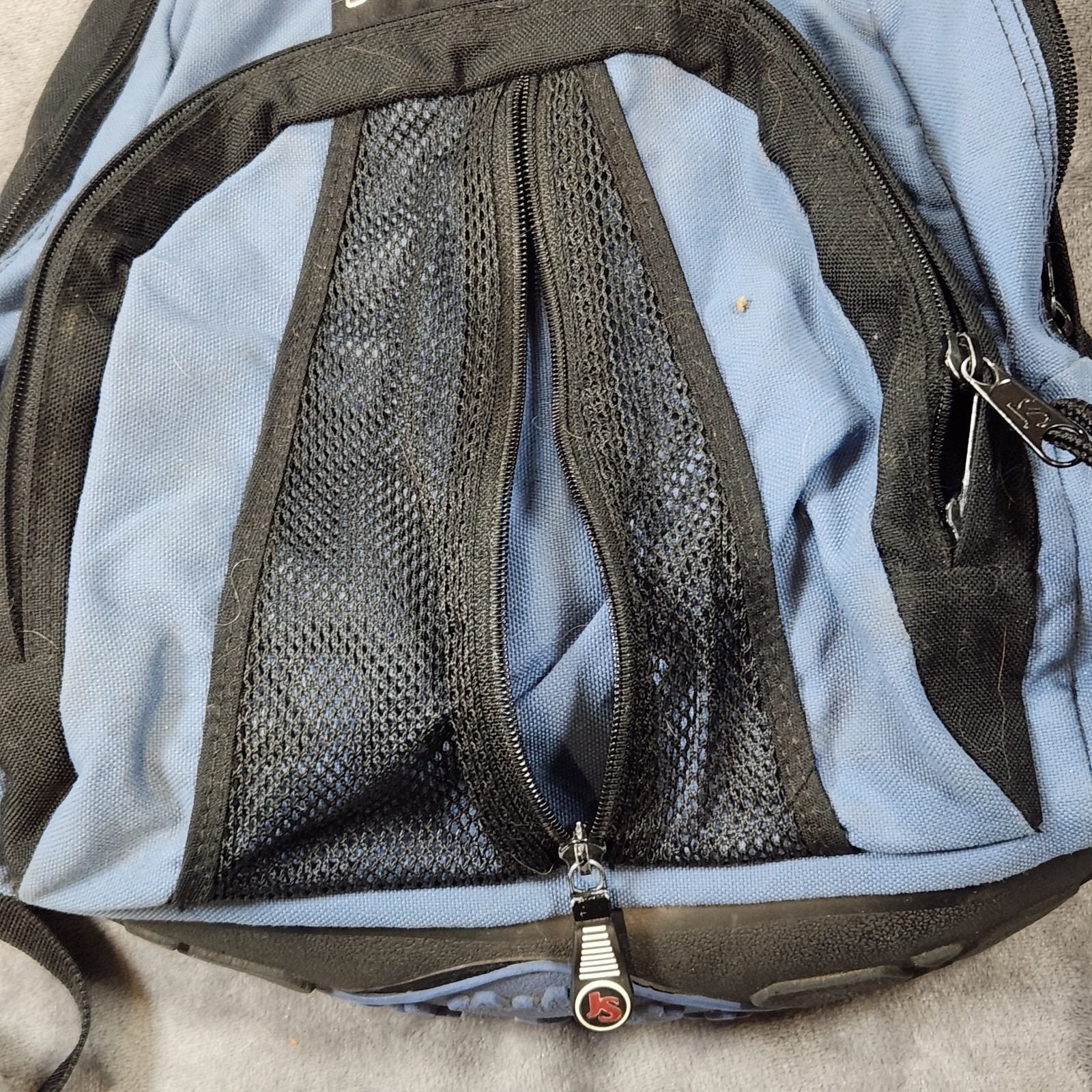 Jansport Backpack Thick Rubber Tire Bottom Blue Bookbag Vintage 90s Y2K