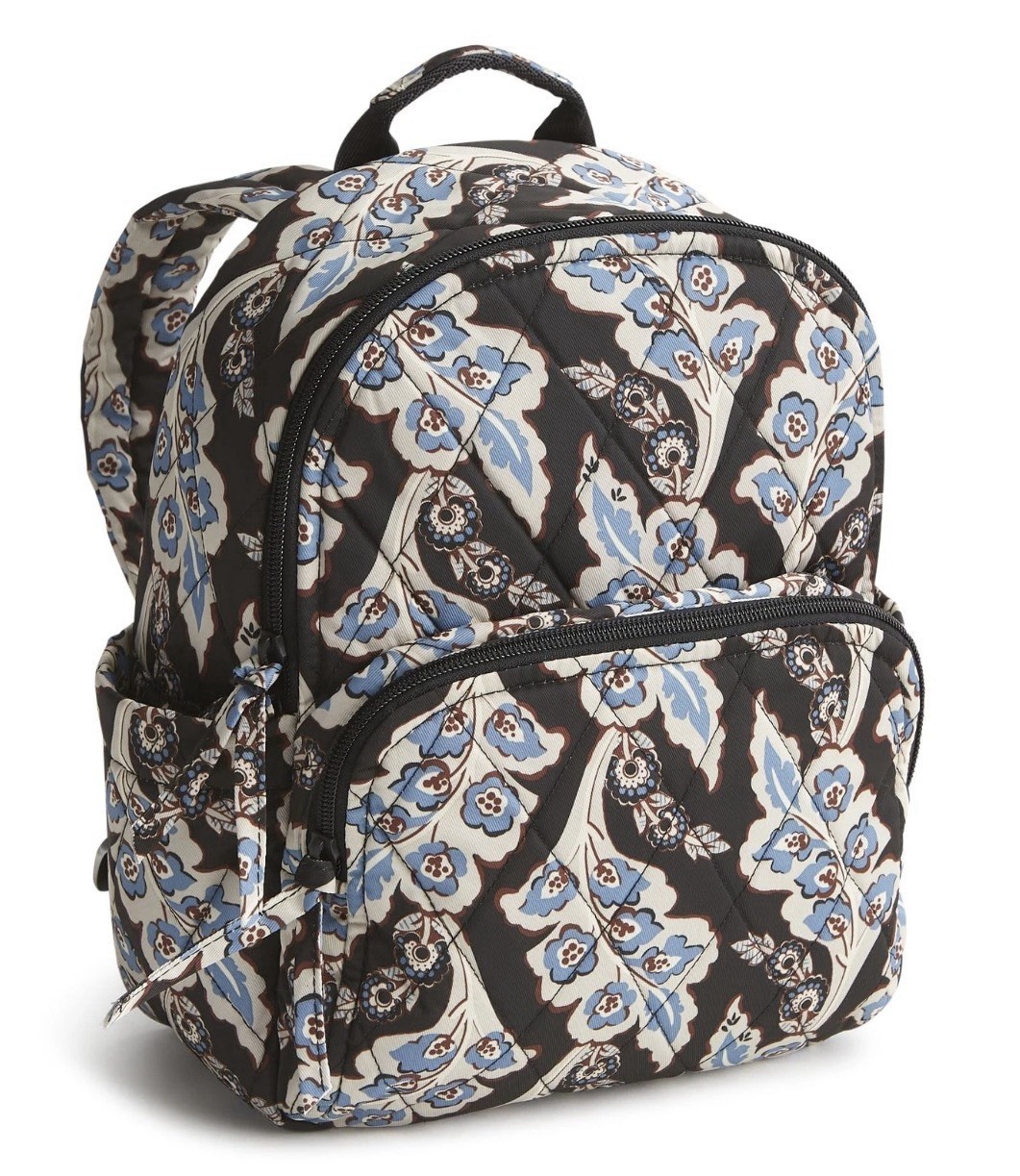 Vera Bradley Womens Small Banbury Backpack, Calyx + Quill Black NWT MSRP $100