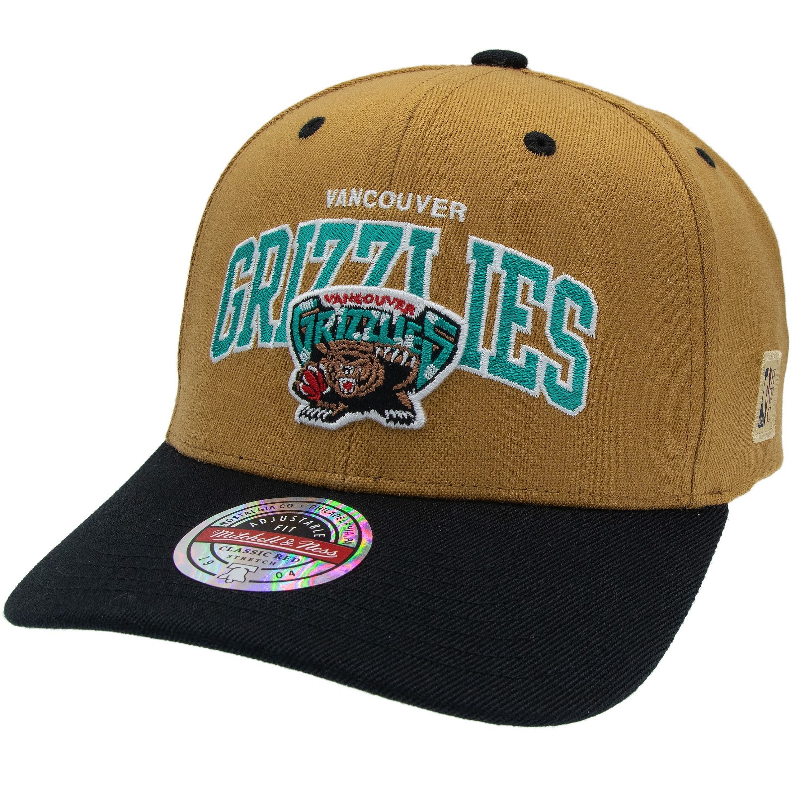 Mitchell & Ness NBA Team Arch Snapback VANCOVER Grizzlies Beige Cotton Blend Hat