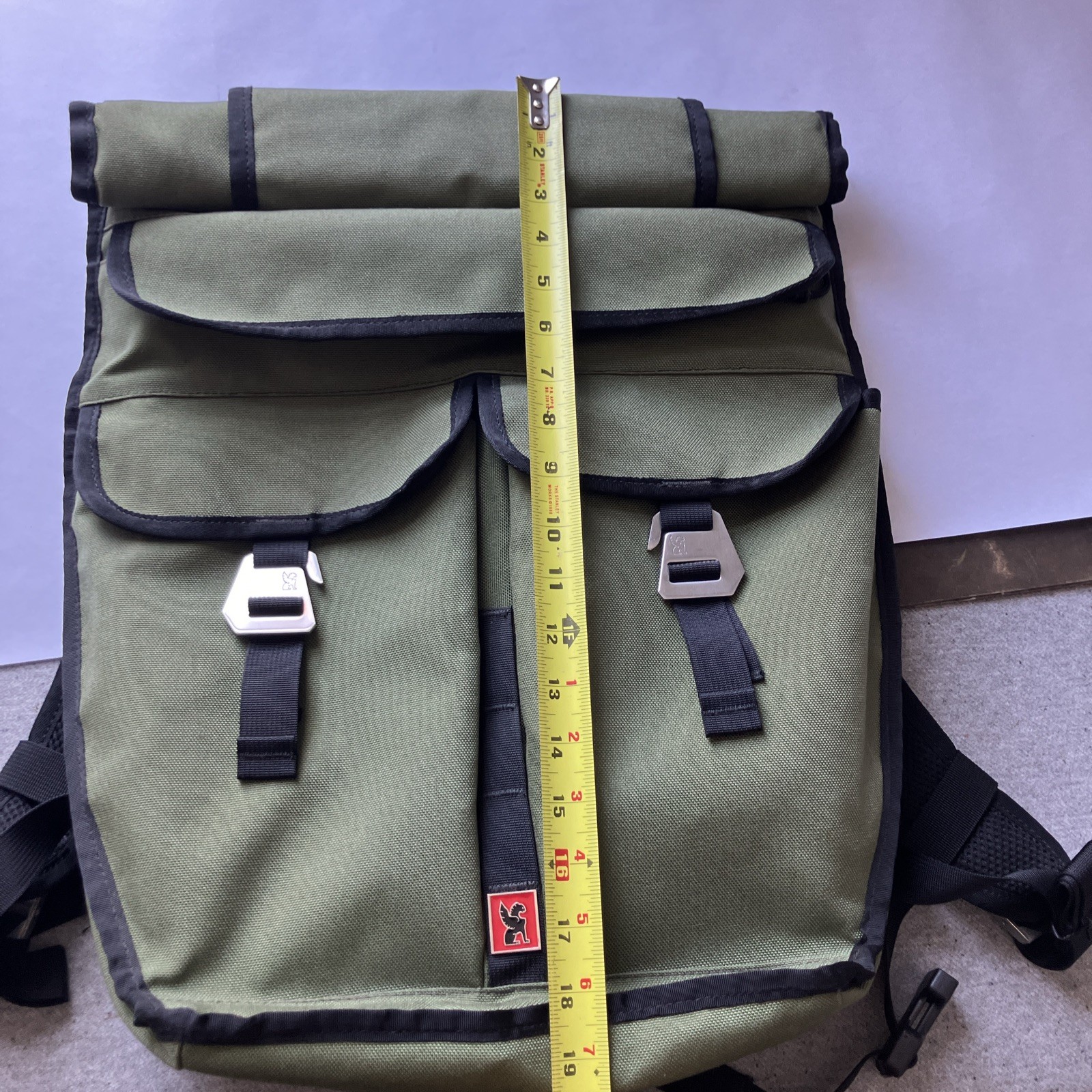 Chrome Industries Orlov Rolltop Backpack – Olive Green – Commuter Bag w/ Pouch
