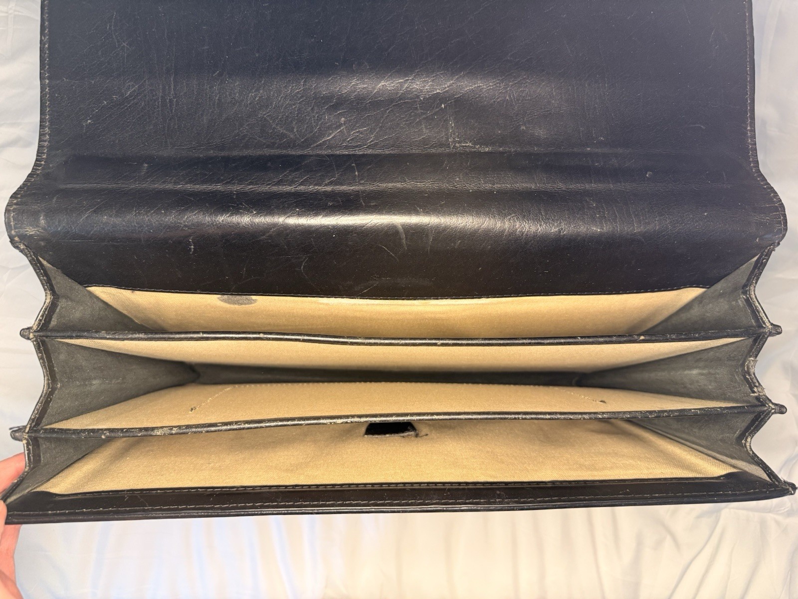 Schlesinger Men’s Black Large Briefcase Combination Lock Organizer Dividers