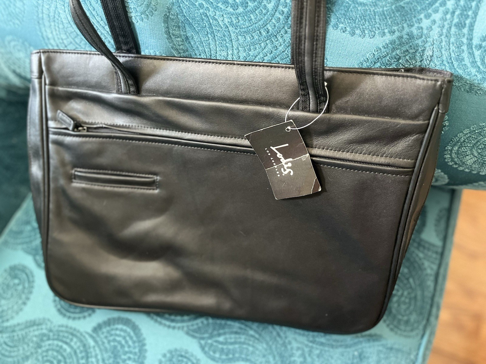 NWT! SHARP! LODIS 640XB Black Nappa Leather Microfiber Expandable Laptop Case