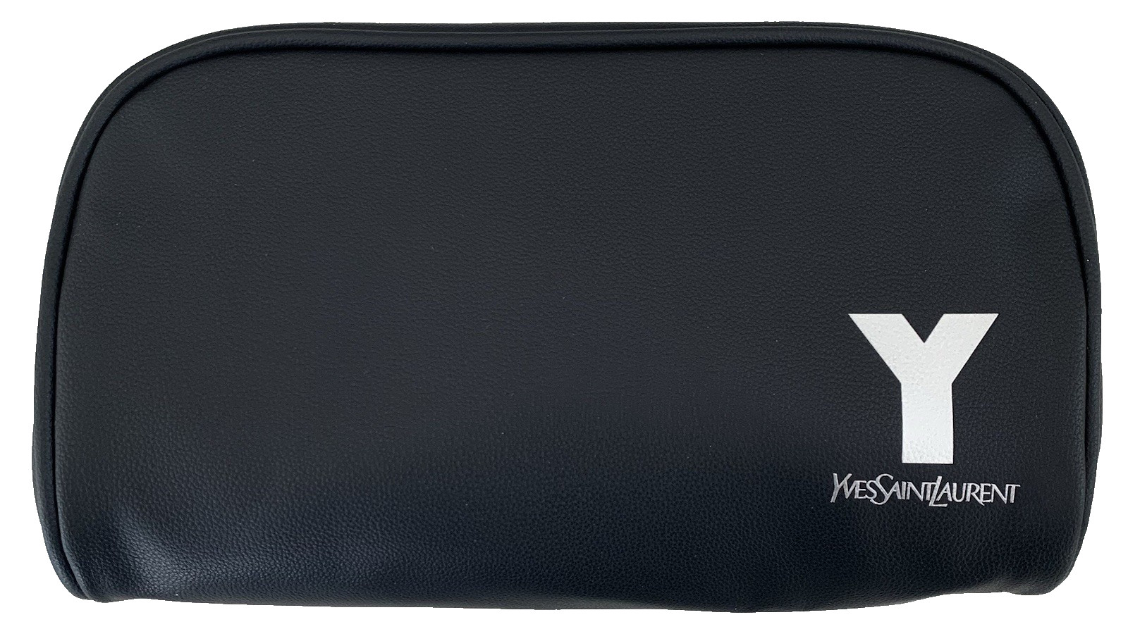 Yves Saint Laurent YSL Parfums Pouch black faux leather travel Dopp Bag New