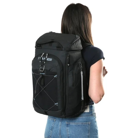 Titan PRO Backpack Cooler Black 26-Can Ice Walls Pockets Insulated Compartments
