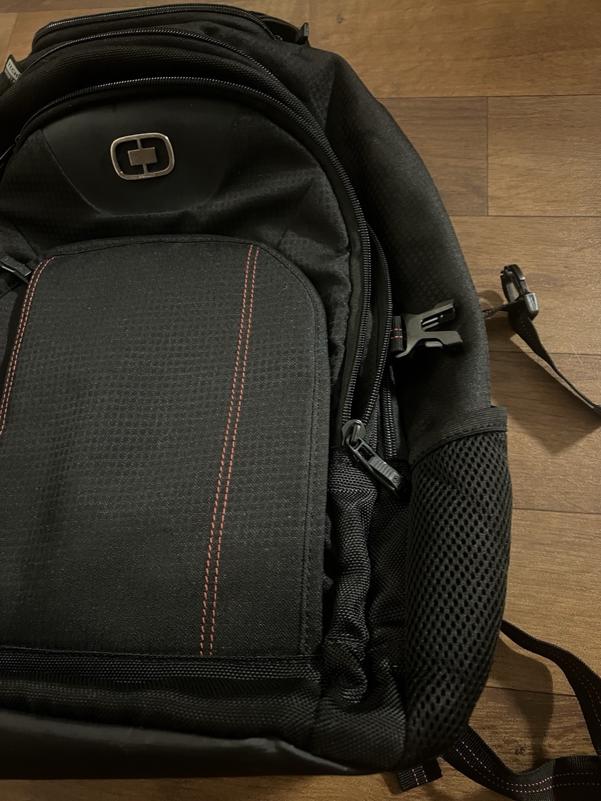 OGIO AIRFLOW Black w/Red Stitching Tech Vault Armored Pocket Backpack
