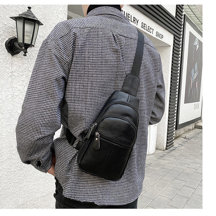 Men’s Genuine Leather Crossbody Bag Stylish Shoulder Bag for Commute Casual Work