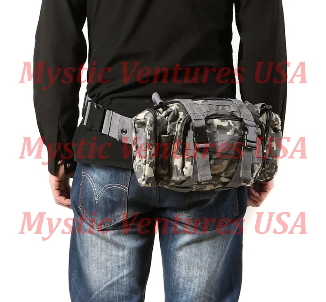 Tactical Military Chest Fanny Shoulder Waist Bag Camo Hunting Molle Camping Pack