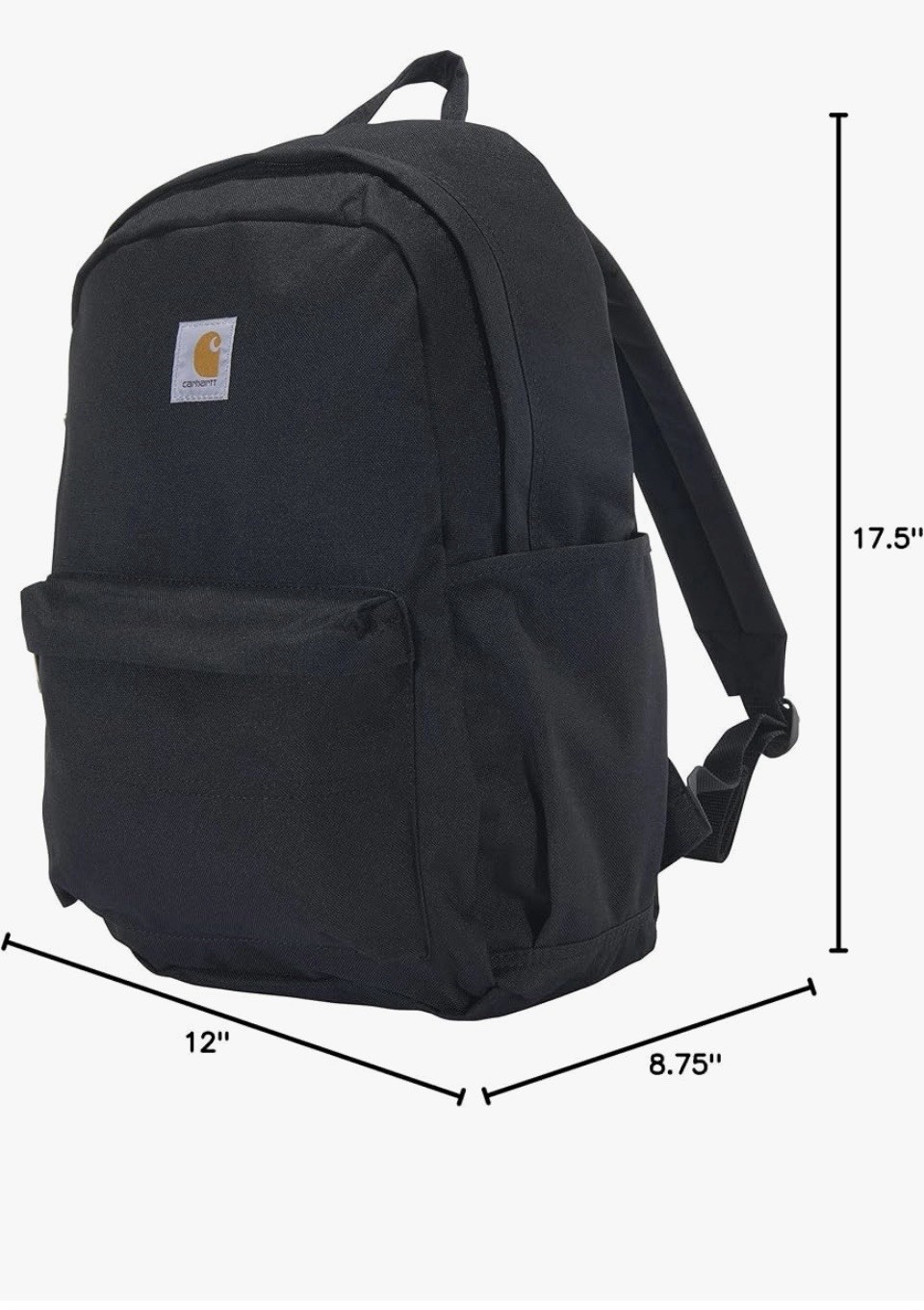 Carhartt Canvas Daypack Backpack Black 21L CT89241804 Water Repellent **Co Logo