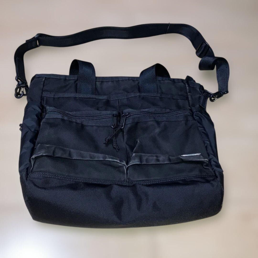 PORTER Switch 2Way Shoulder Bag S Black Cotton Nylon A4 Men Yoshida Kaban