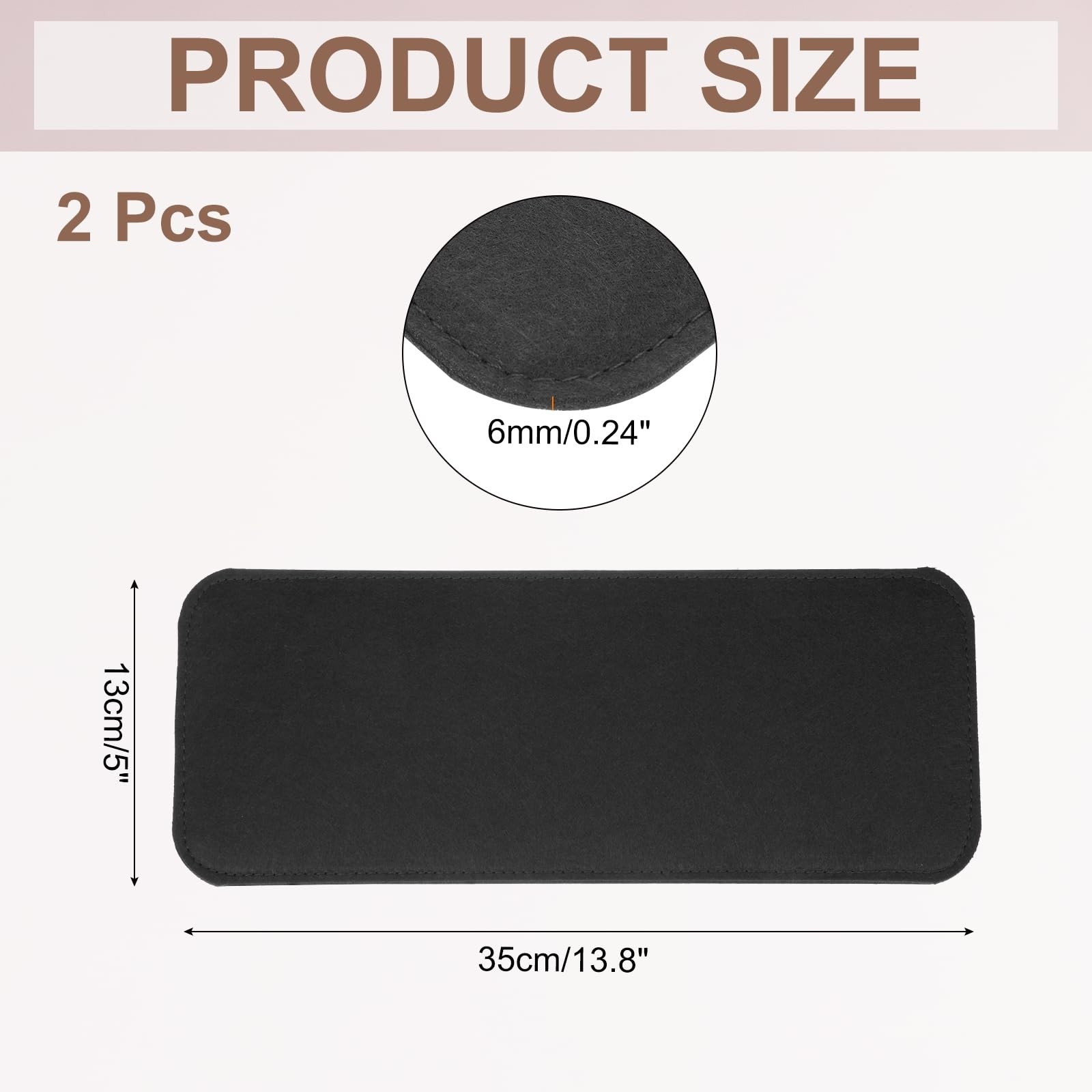 uxcell 2Pcs Felt Base Shaper, 13.8×5 Inch Rectangle Bag Inch, Black