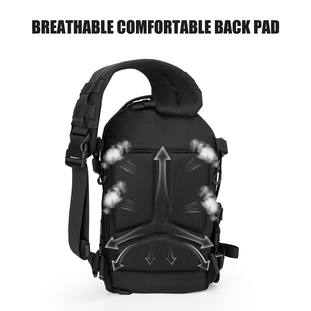 2-in-1 Tactical Sling Backpack & Shoulder Bag for Men, Molle, Durable Nylon, Out