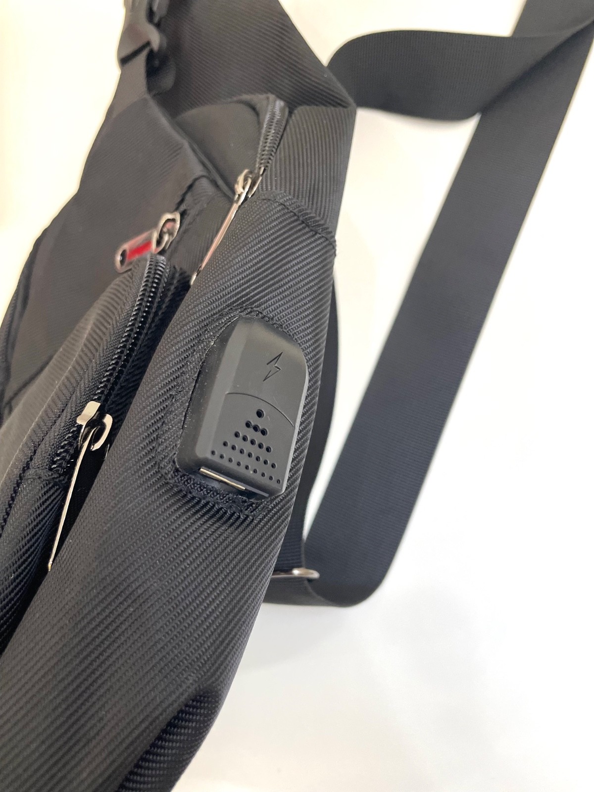 AMJ Sling Bag Crossbody Chest Backpack with USB Charging Port Black