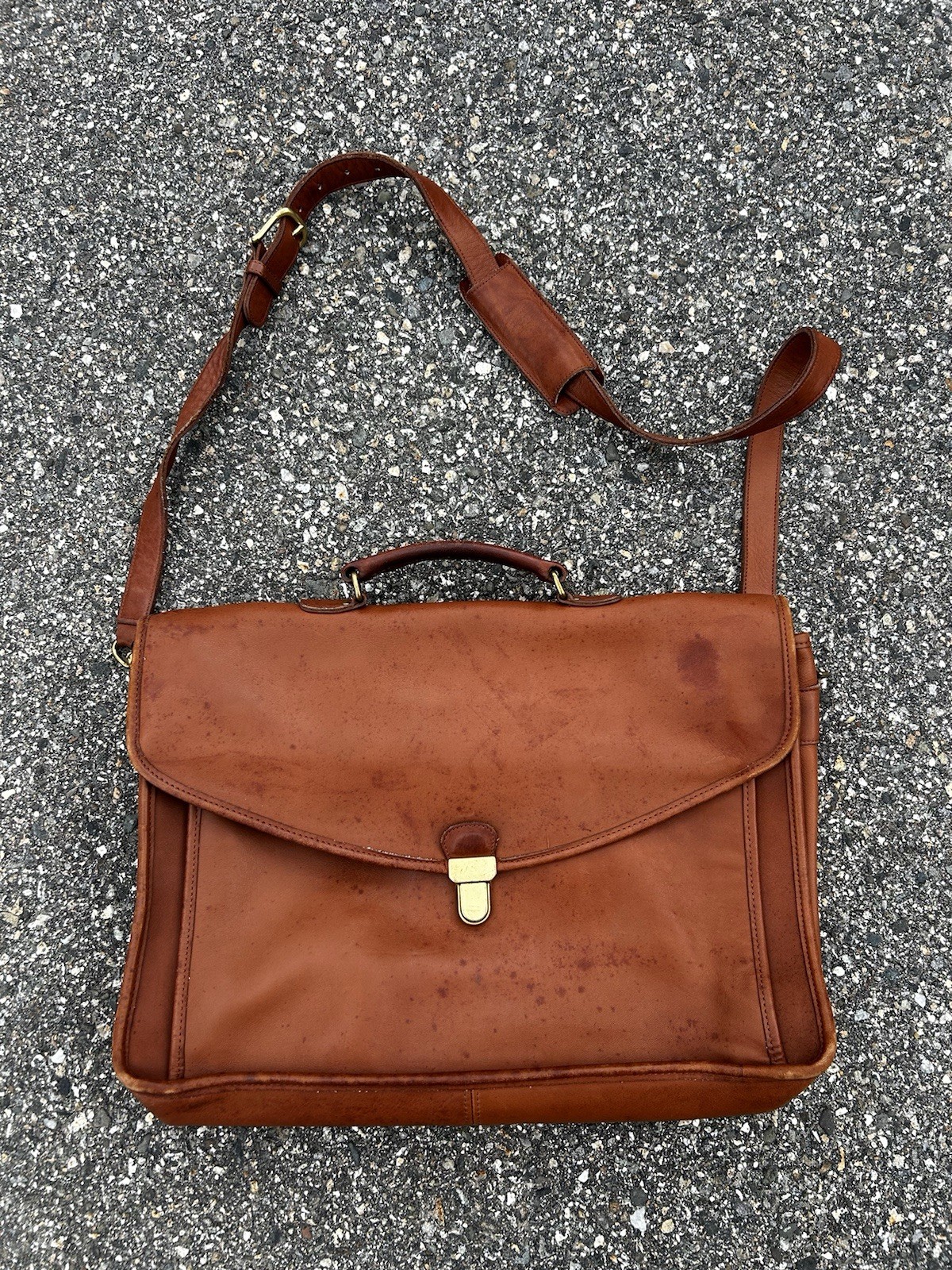 Vintage Coach Morgan Briefcase Style 5267 Tan Leather Brass Hardware