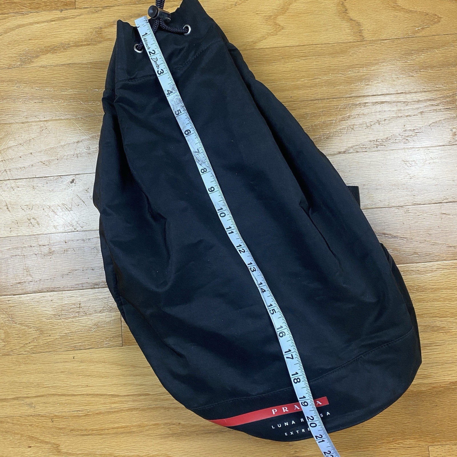 Prada Luna Rossa Extreme Black Shoulder Crossbody Bag Duffle Gym Bag Drawstring