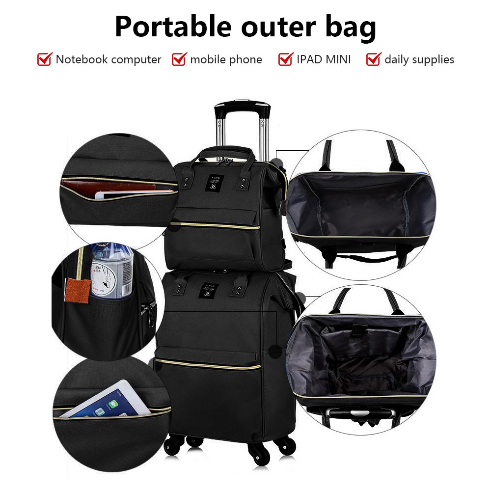 4 Wheel 20″ Traveler Lightweight Rolling Carry On Luggage Softside Suitcase