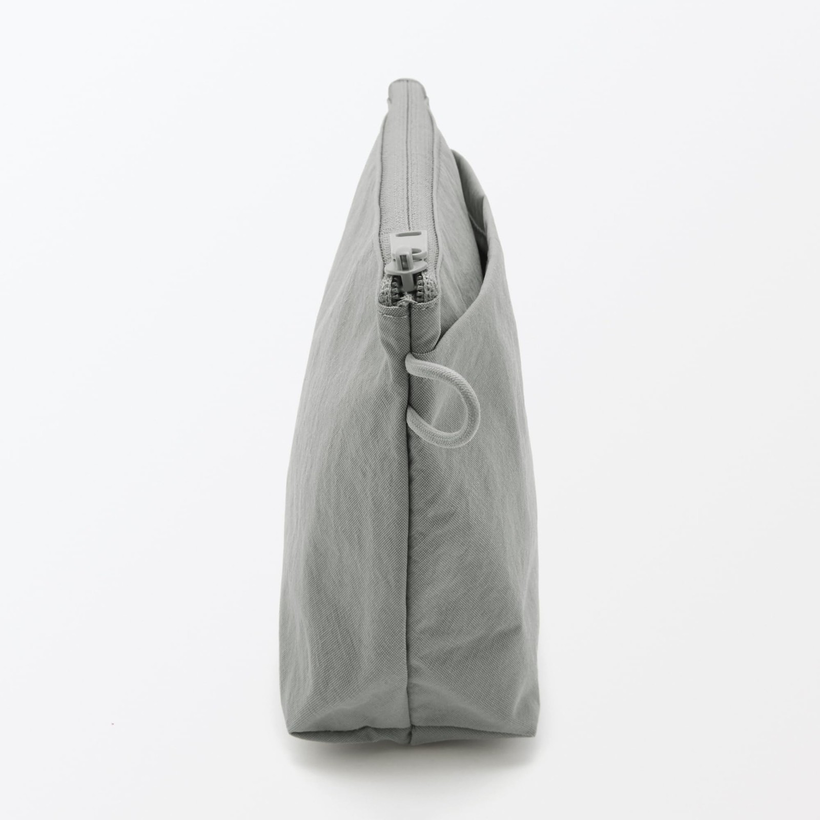 Wrinkle nylon gusseted pouch, gray, M, approx. 21 x 13.5 x 6 cm, 84475689