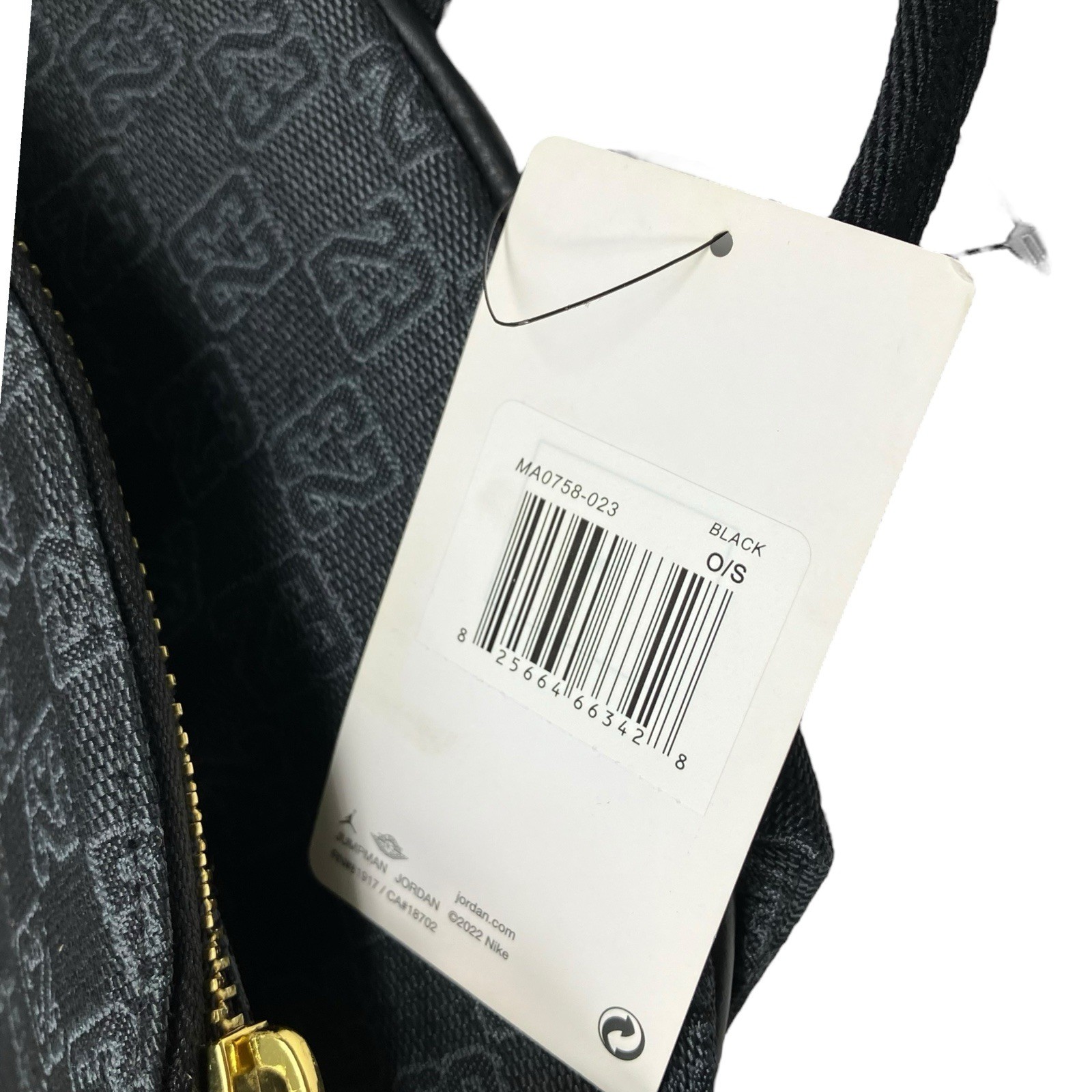 Jordan Monogram Backpack Mens 25L Black Gold Zip Jumpman 23 School Travel Bag