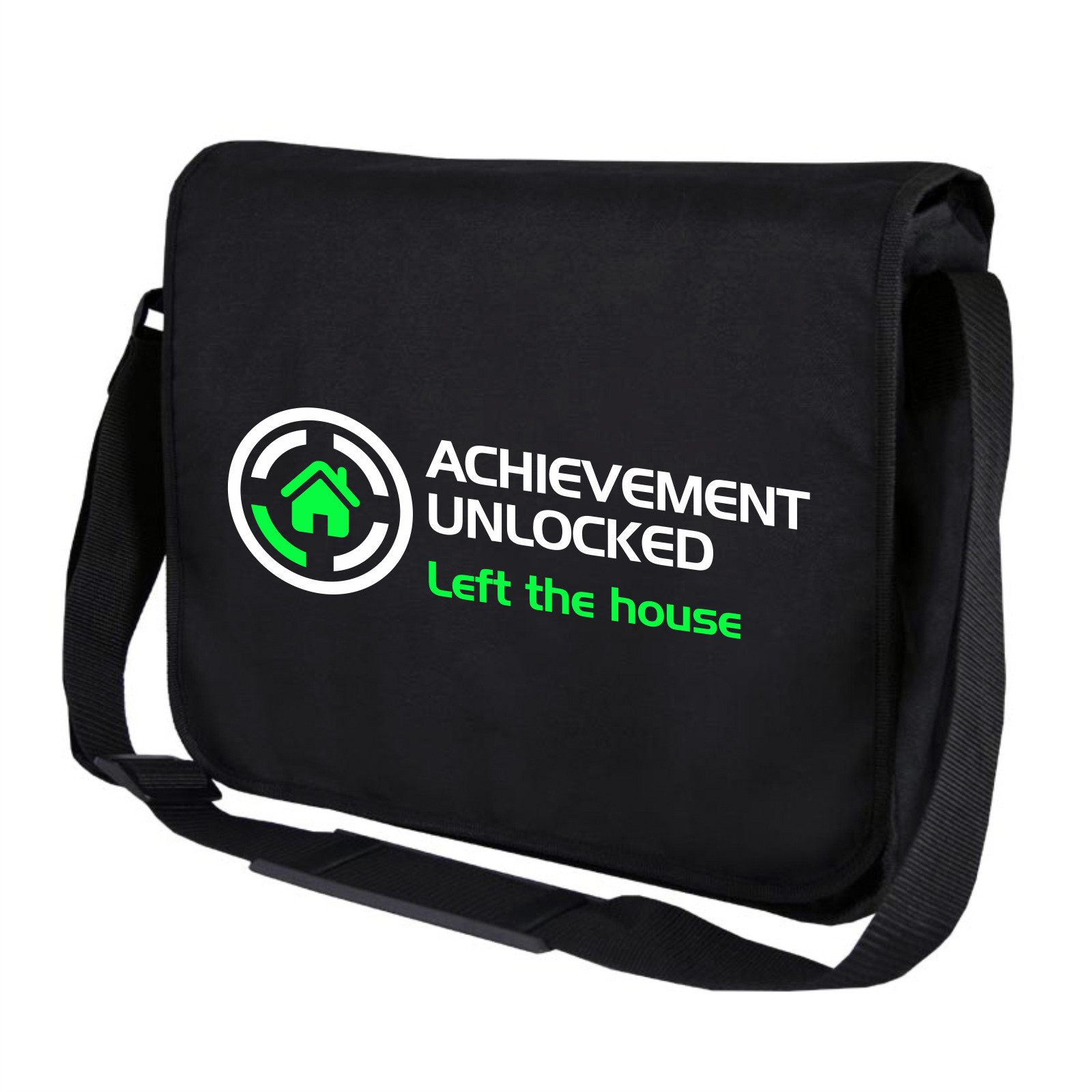 Achievement Unlocked Left the House Geek Gamer Nerd Shoulder Bag Messenger Bag