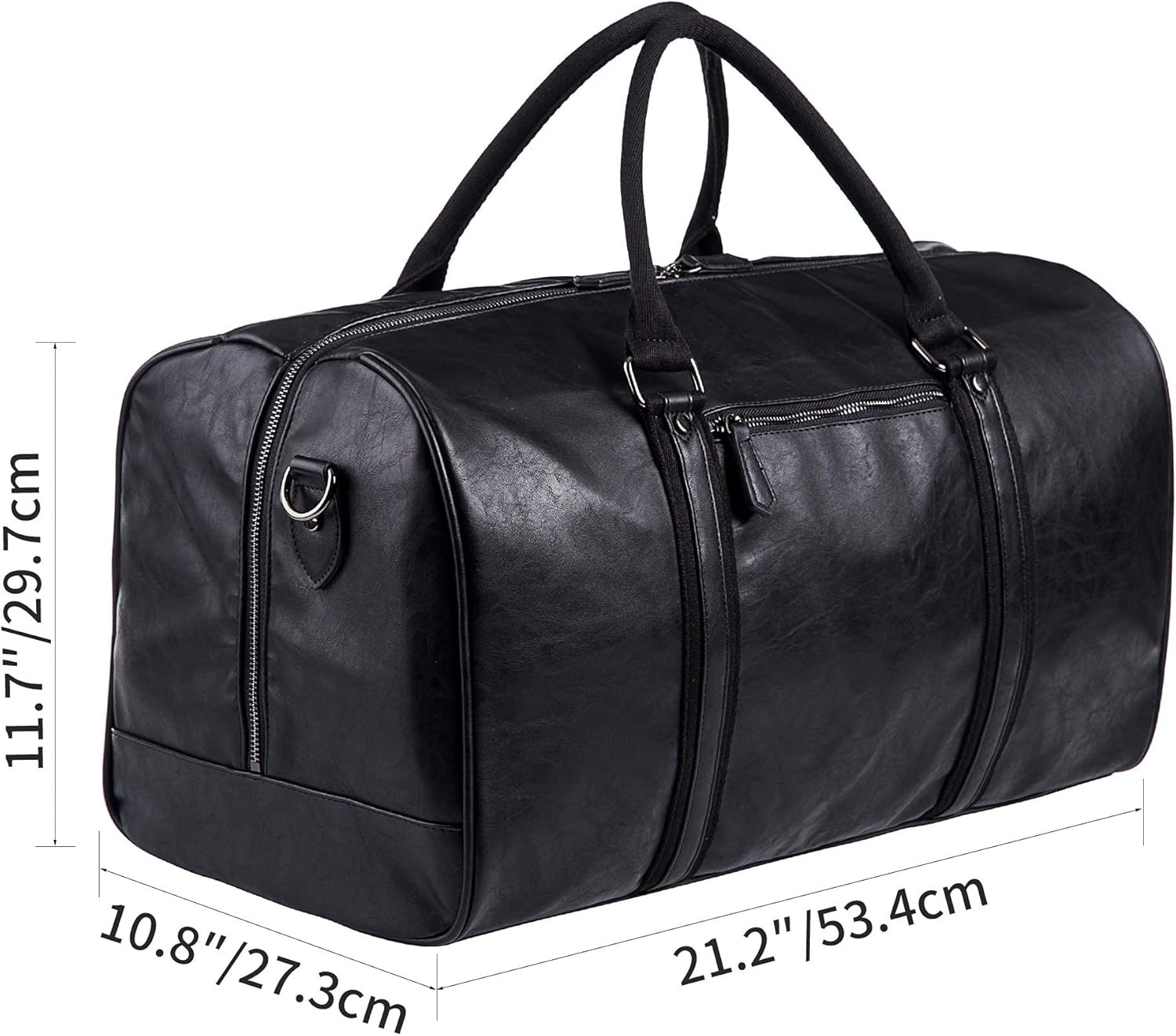 Large Waterproof Leather Oversized Duffle Travel Bag for Weekend Getaways