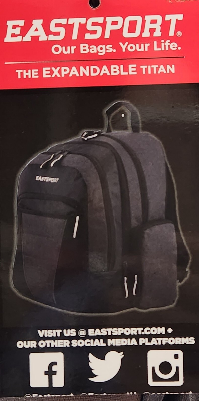 East Sport Backpack Expandable Titan Backpack/Book Bag. Multi-Purpose Oversized