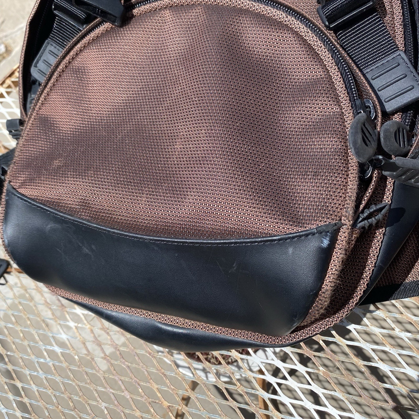 Tumi T2 Backpack Copper Ballistic Nylon & Leather Bottom Padded Straps