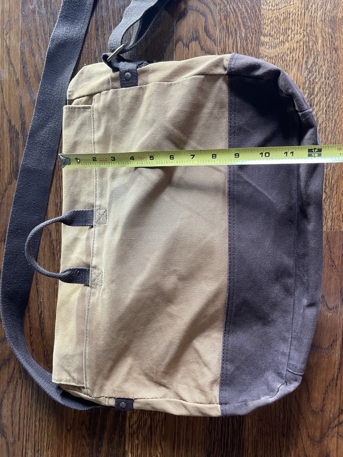 Levi’s Canvas Messenger Laptop Bag Tan Brown Crossbody 16×12 Repaired Clasp