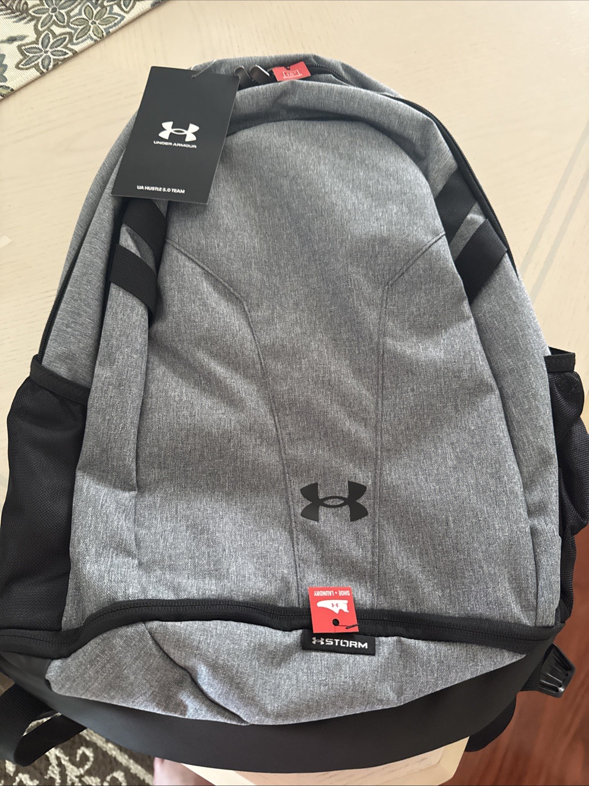 Under Armour UA Hustle 5.0 Team Backpack Gray School Laptop 1364182 – Brand New