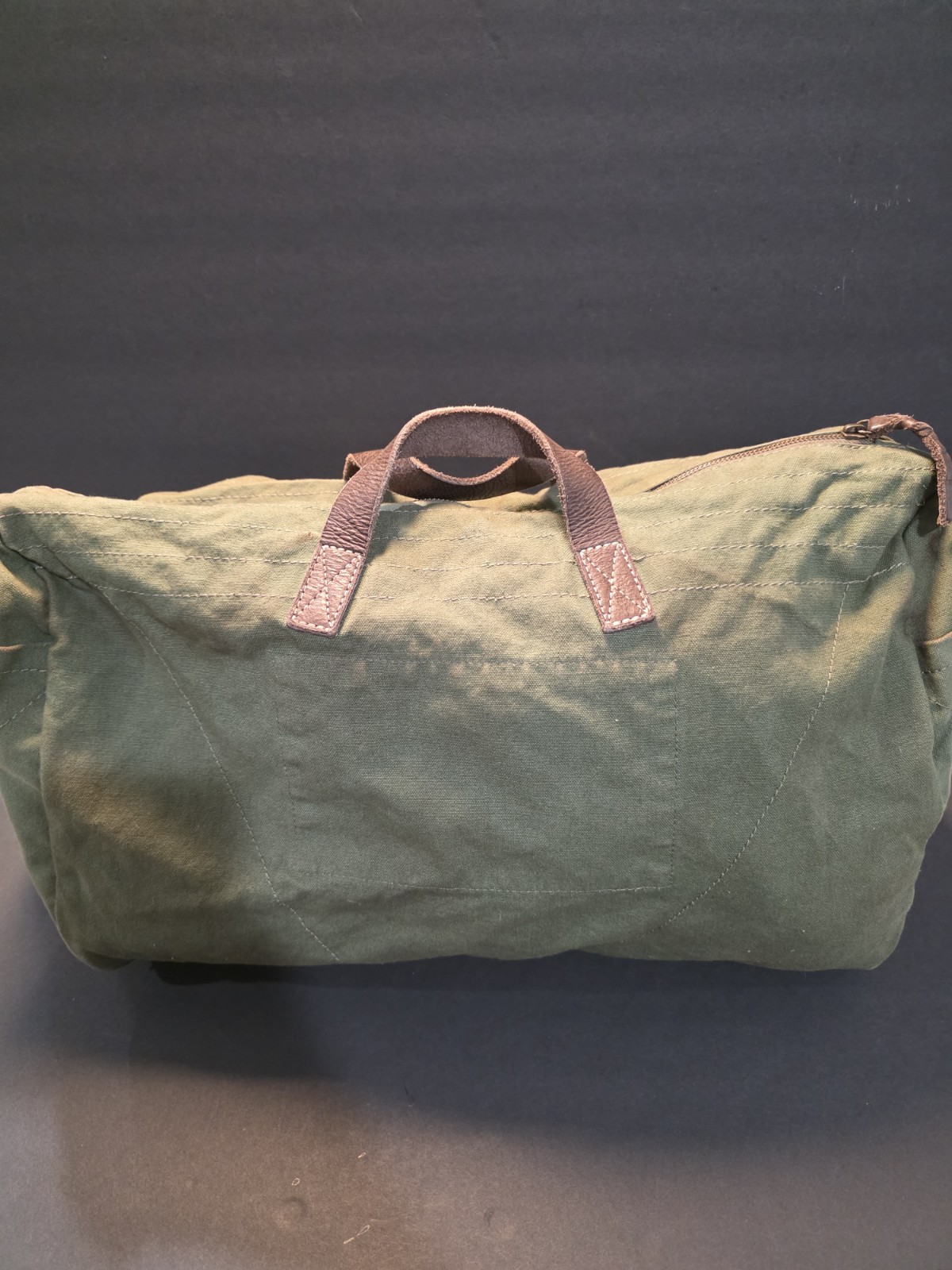 Alternative Apparel Canvas Duffle Bag Green Olive Weekender Travel Gym Leather T