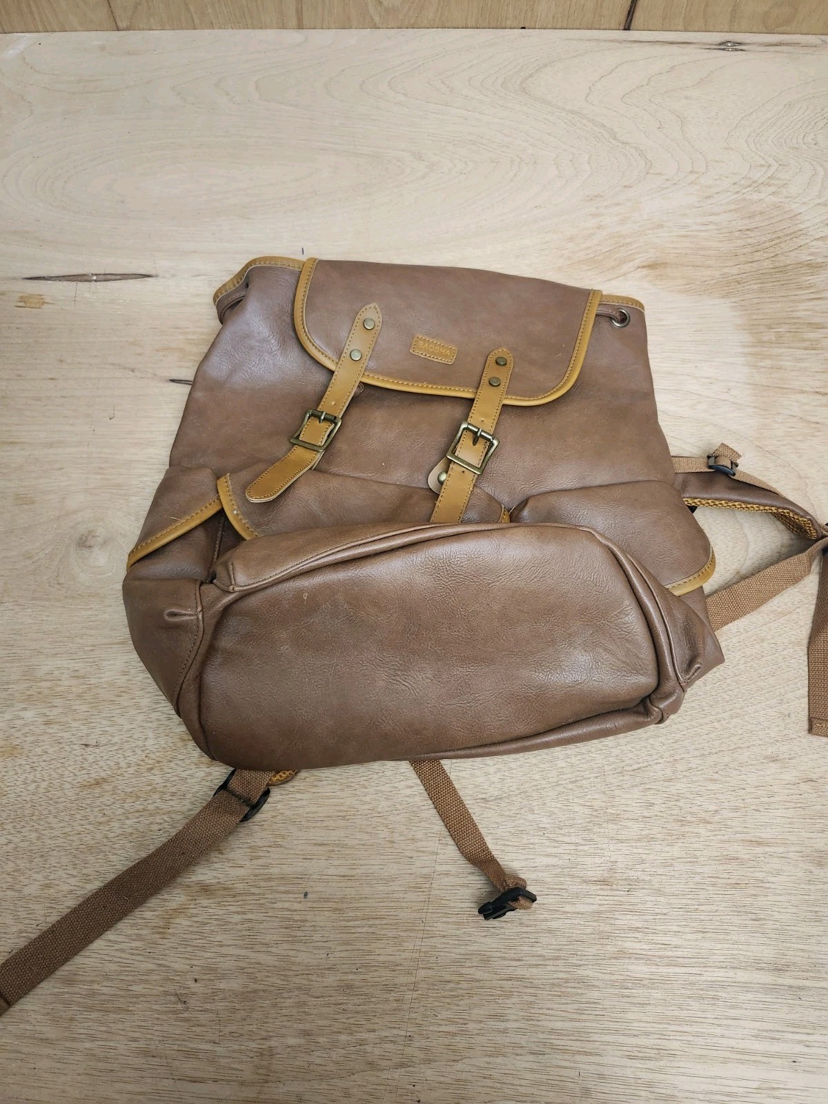 Vegan Leather 15.6 inch Laptop Backpack Hiking Camping Backpack Satchel Bookb…
