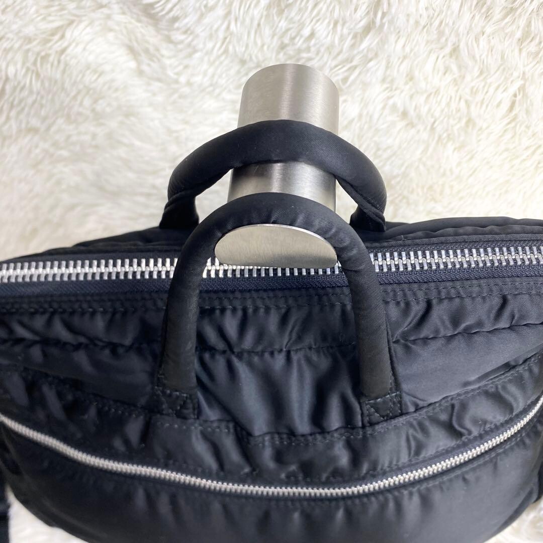 PORTER TANKER 2Way Nylon Vintage Briefcase Shoulder Bag Black Auth Made in JAPAN