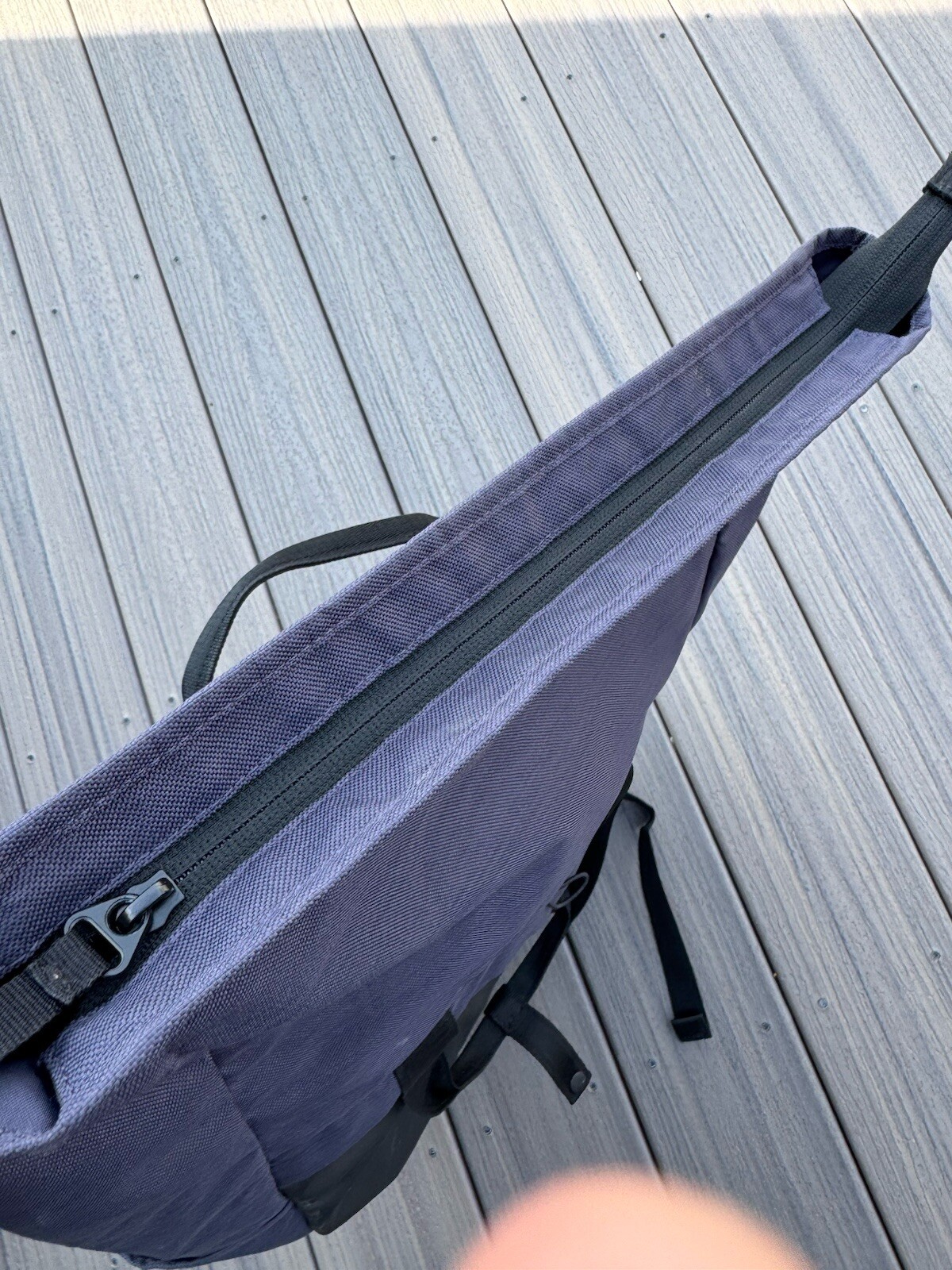 Nike Fold Over Top Zip Up Backpack Gym Bag Navy Blue Just Do It JDI