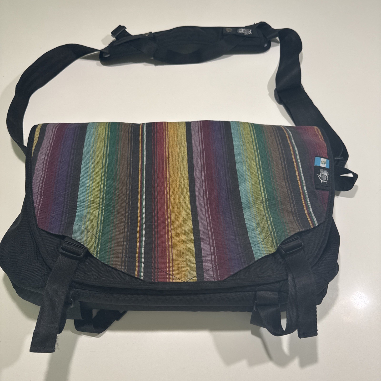Ethnotek Cyclo Messenger Laptop Sling Bag Handwoven Guatemalan Textile-retired