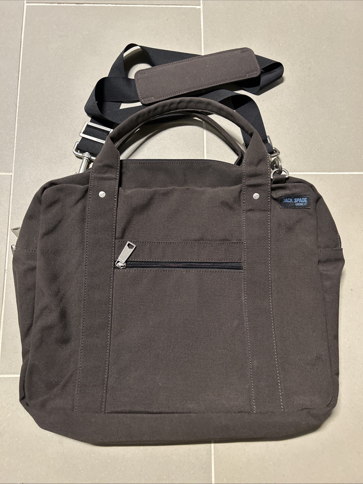 Jack Spade Greene St Men’s Canvas Messenger Commuter Travel Shoulder Bag