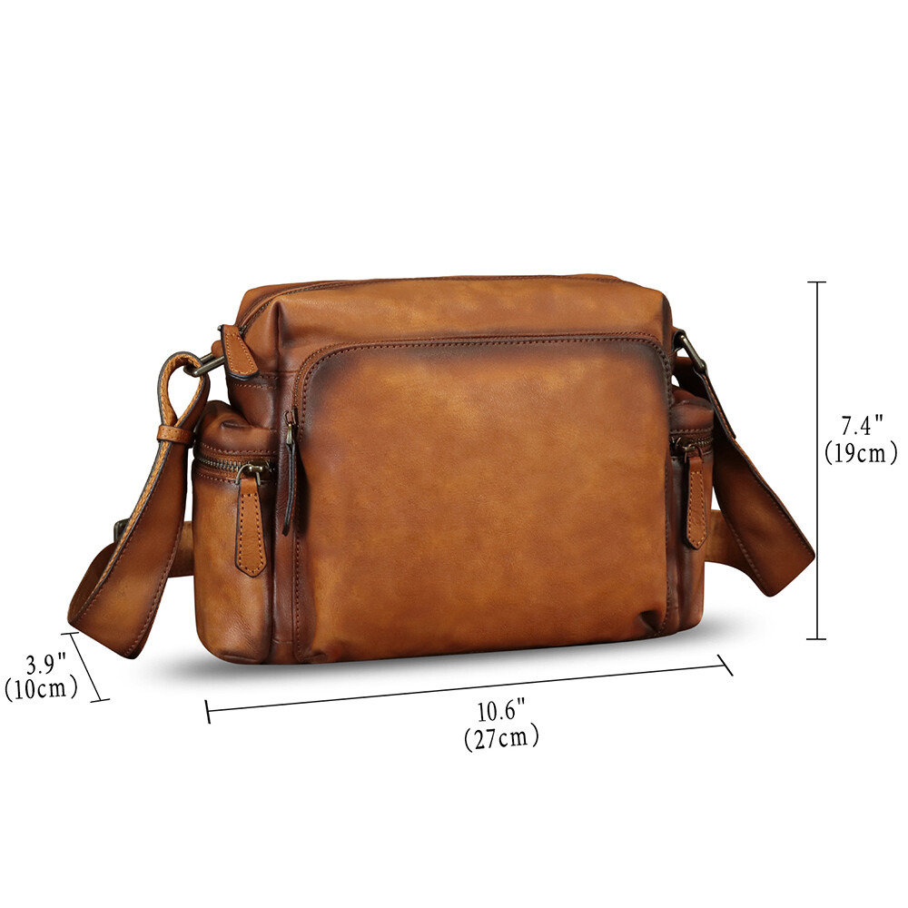 Genuine Leather Purses for Men Vintage Messenger Bag Crossbody Shoulder Bag