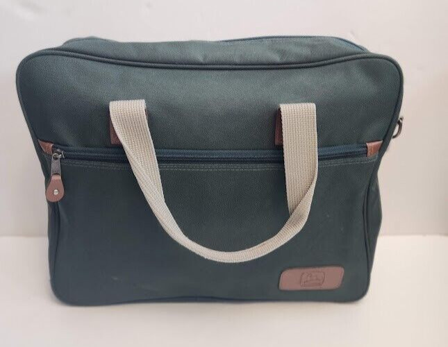 Vintage John Deere Tan & Green Briefcase laptop Portfolio Bag Attaché Handles