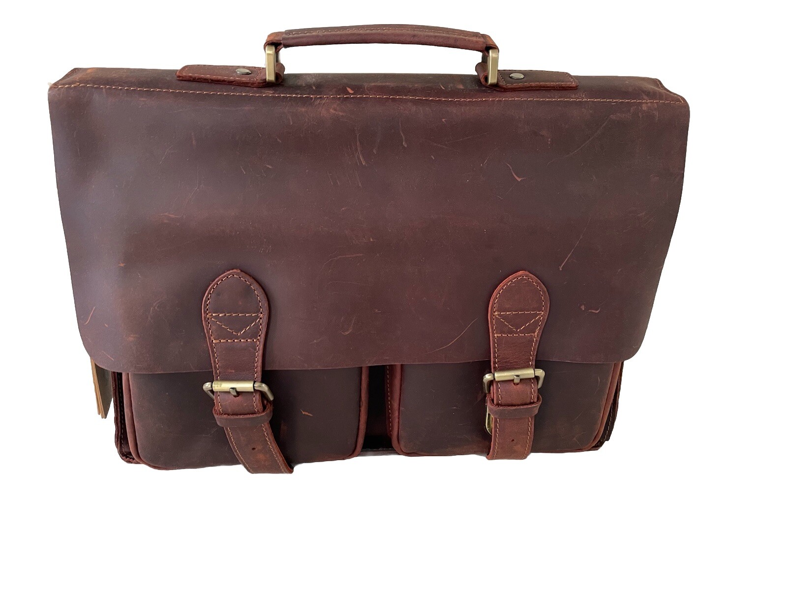 NEW 💼 Kattee Brown Leather Laptop Briefcase