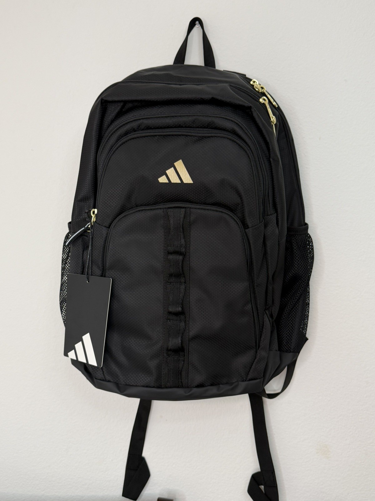 NEW Adidas Primetime Large Backpack Laptop Unisex Black/Gold Metallic