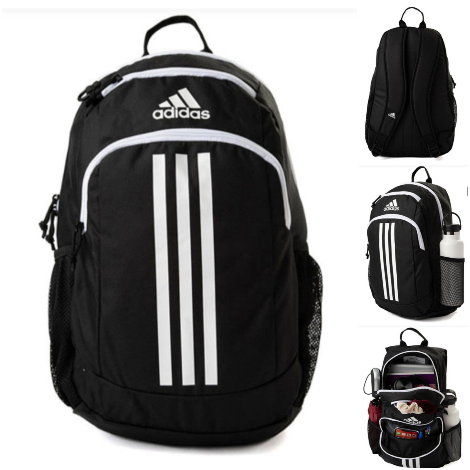 NWT-adidas One Size Three Stripe III Backpack – Black/White